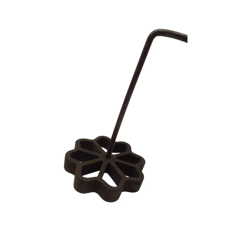Vintage Cast Iron Rosette Irons Set Interchangeable Flower and Wheel Molds